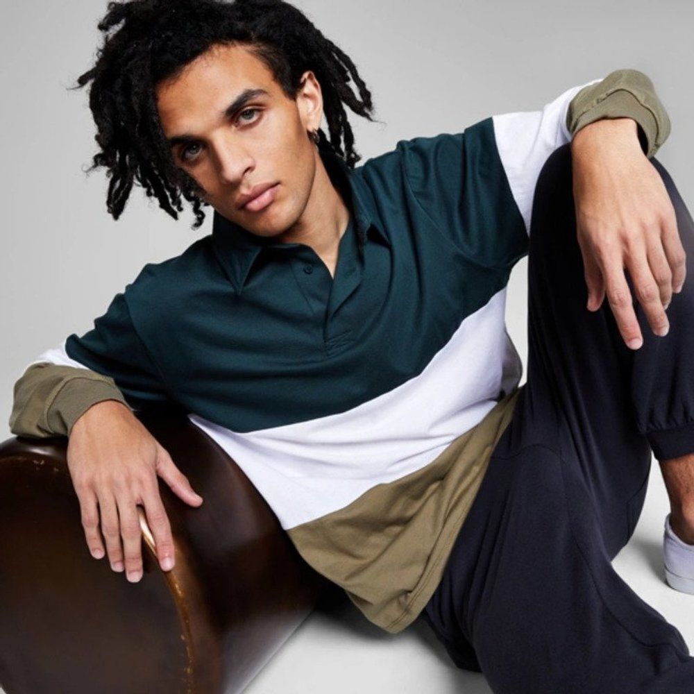 And Now This Men's Colorblocked Rugby Shirt